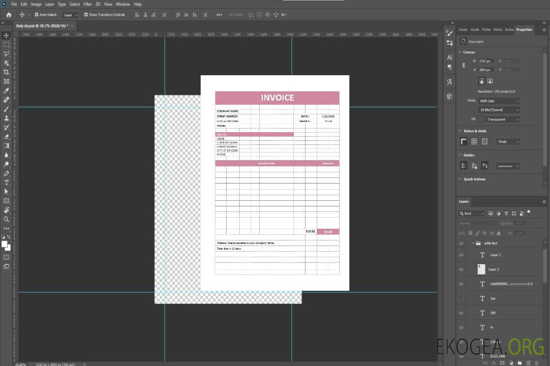 Modèle de facture de service vierge template